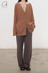 Mutedance 24 Autumn and Winter Cashmere Trousers MD-MD24FW119-BROWN MD24FW118 MD24FW119